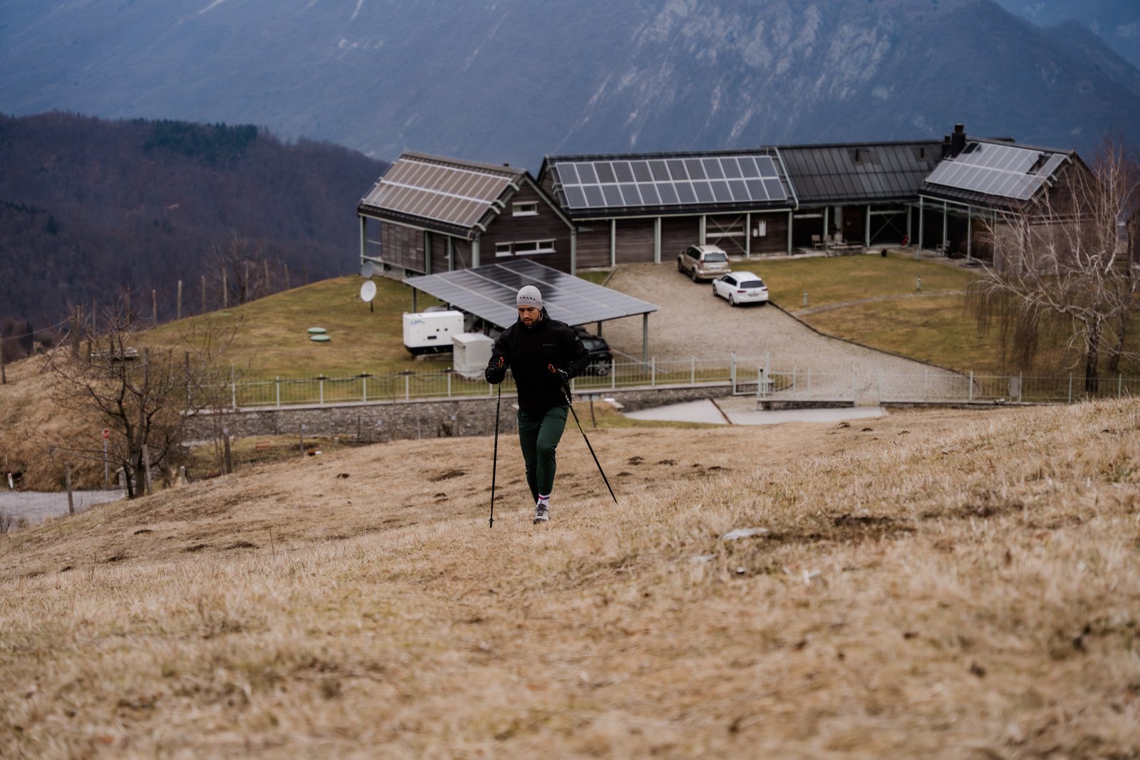 Approaching the mountain lodge